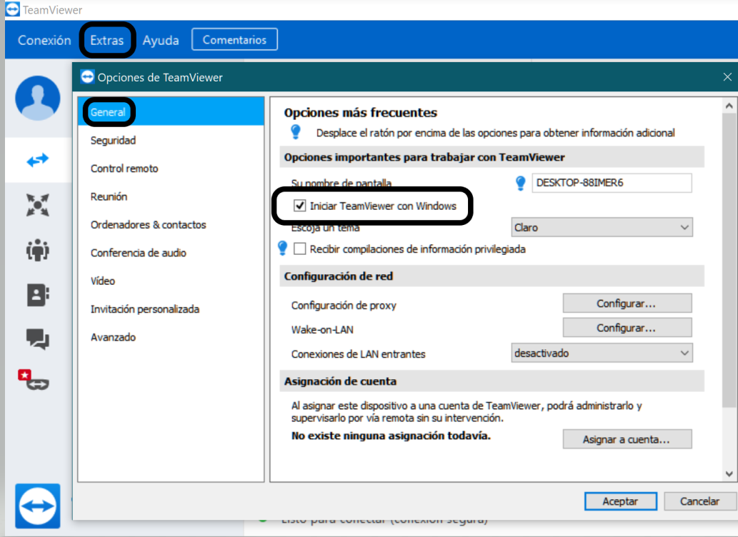 Iniciar TeamViewer con Windows - Admira