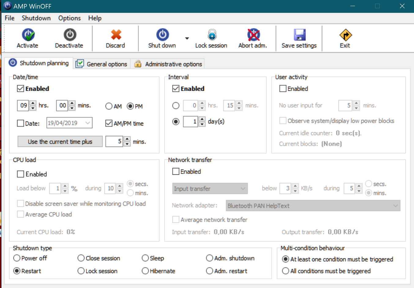 Restart - AMP WinOFF - Admira