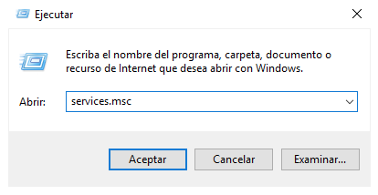 Ejecutar services.msc  - Admira